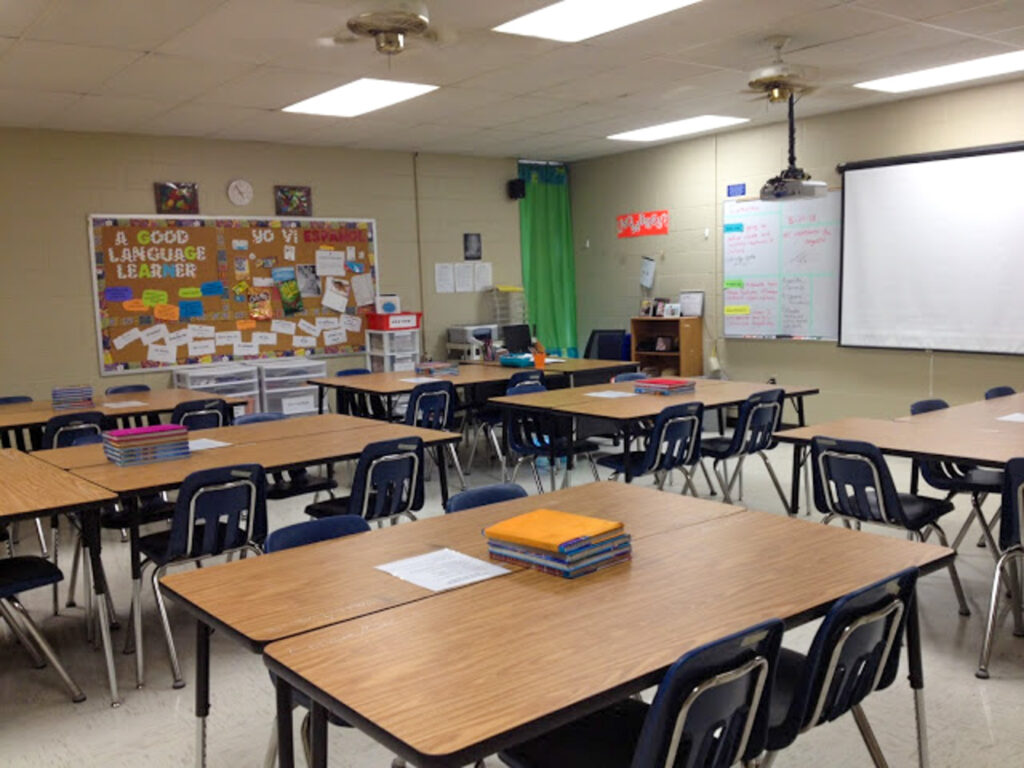classroom view photo of English for parents of school children